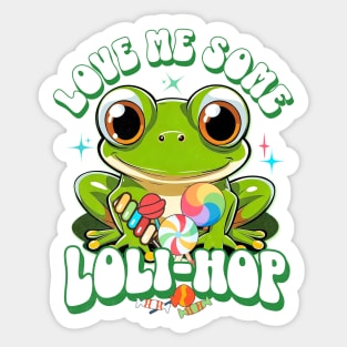 Frog Puns Love Me Some Loli-hop Sticker